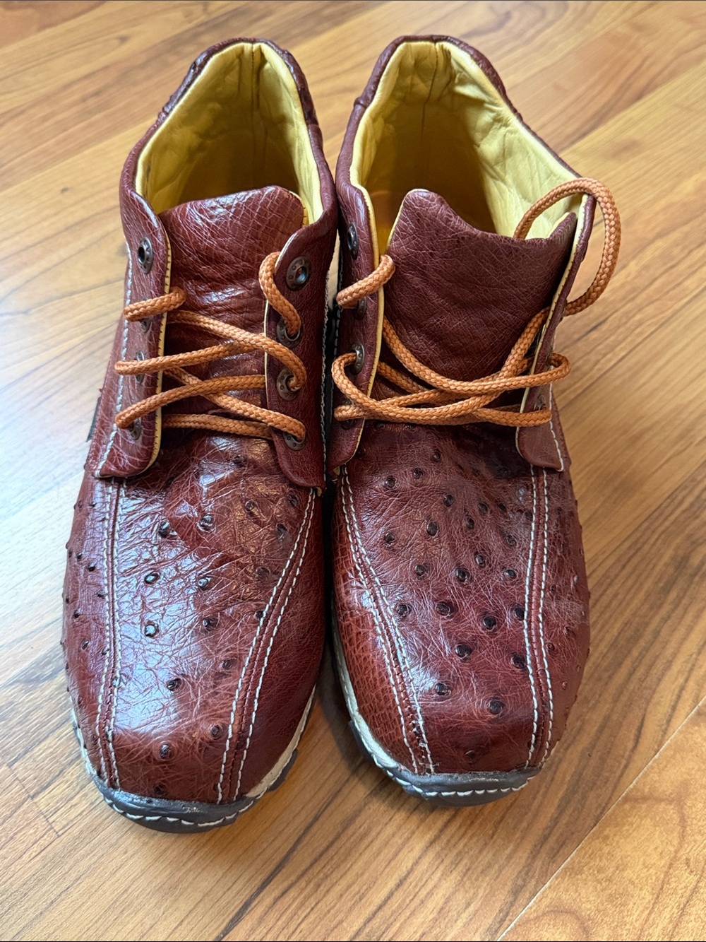 El Vaquero Elegante Men's Brown Leather Lace-Up Shoes